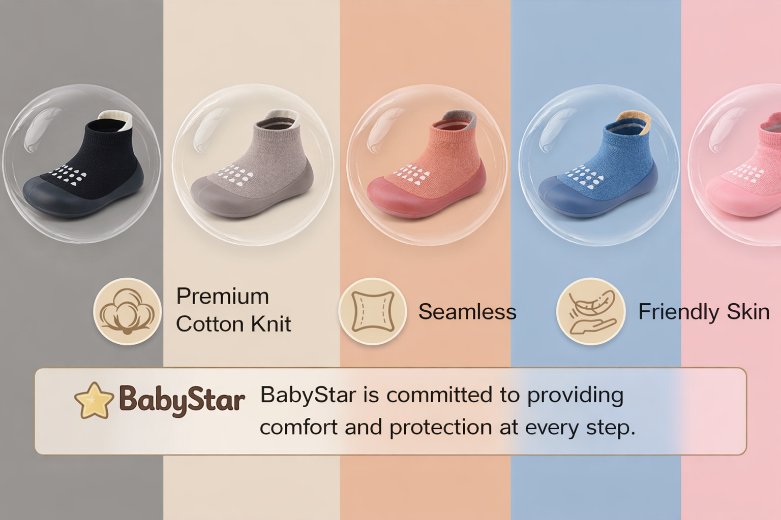 Baby sock shoes colors and features