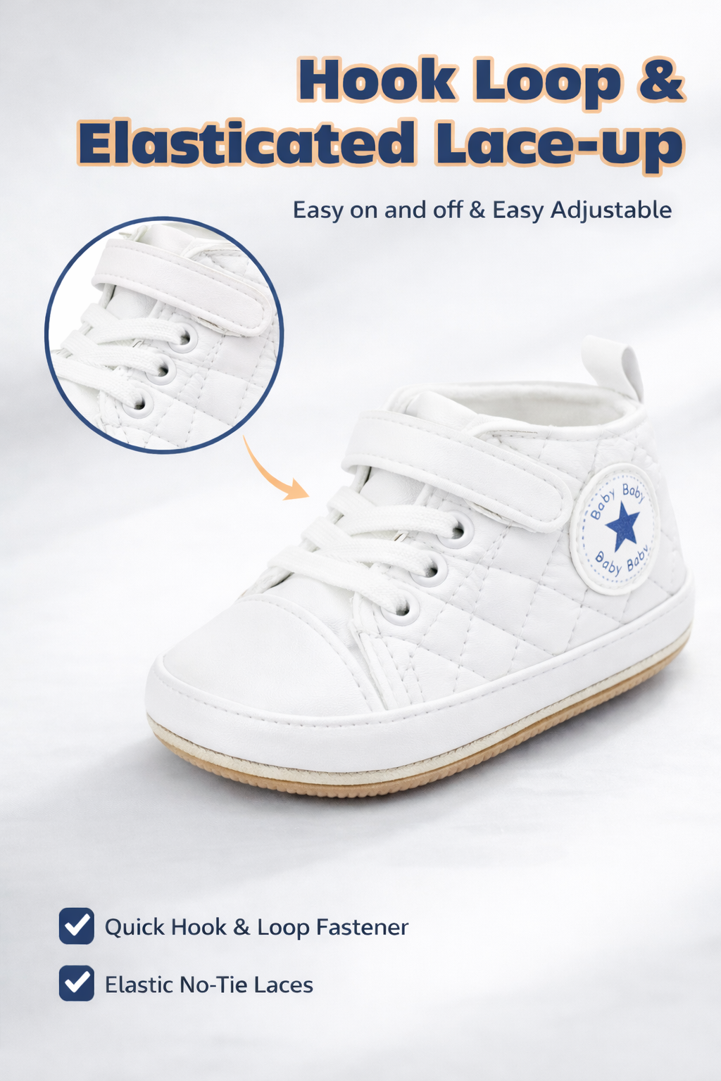 Quilted High-Top Baby Sneakers - Image 4