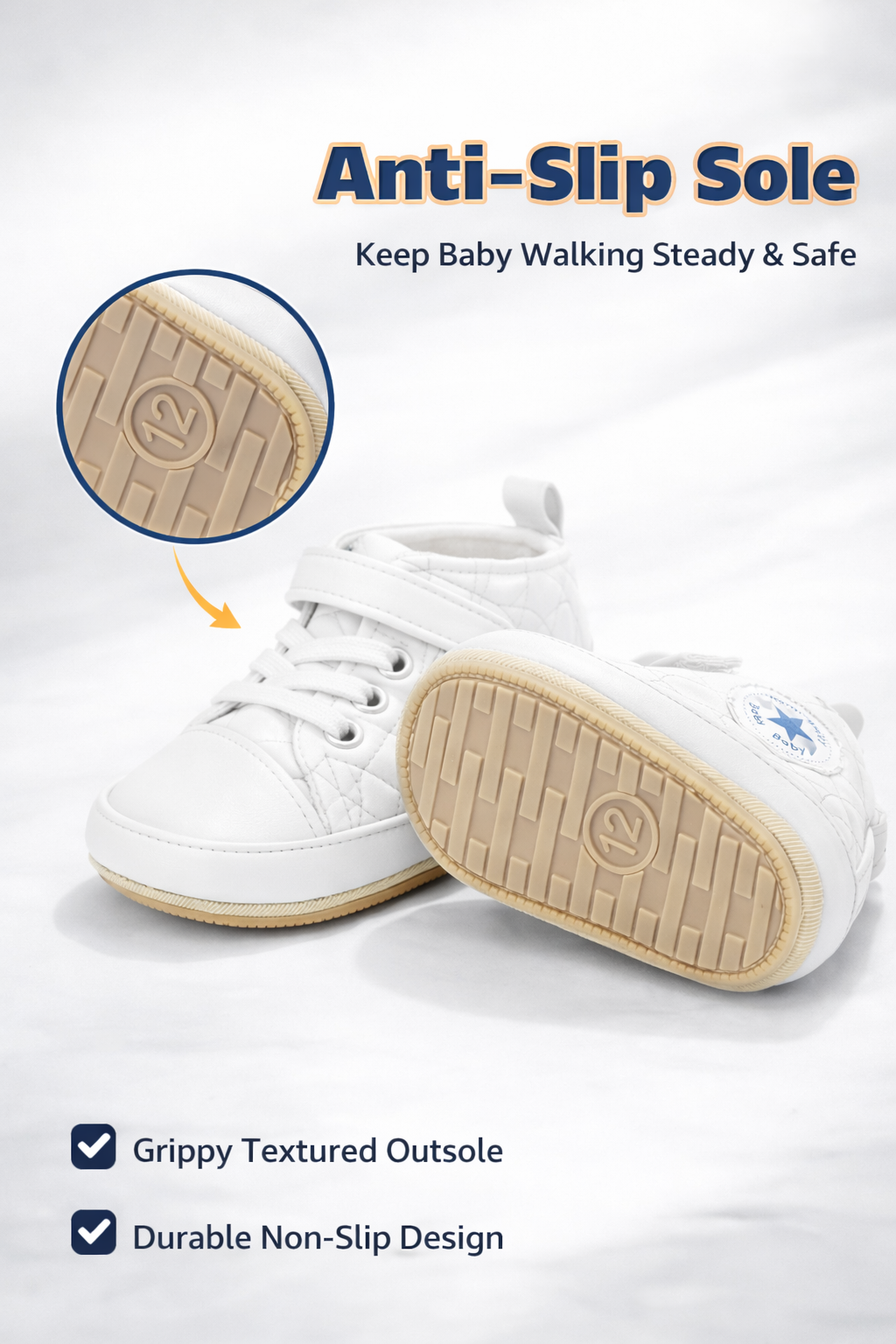 Quilted High-Top Baby Sneakers - Image 5